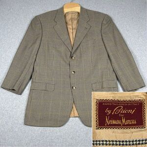 Brioni Mens Blazer Sz 46L Sport Coat Three Button Suit Jacket Houndstooth Brown‎